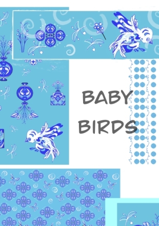 Baby Birds Chinoiserie style